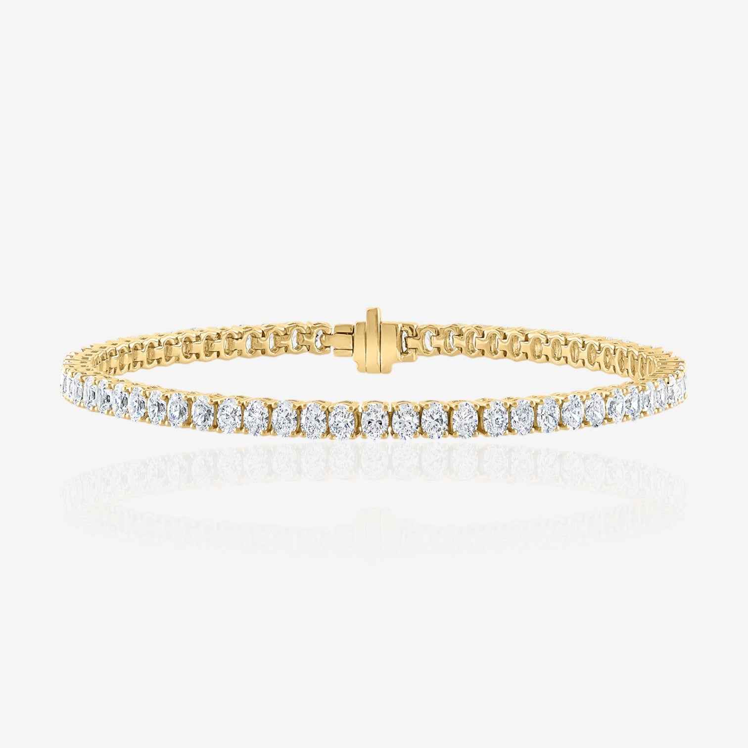 Lab Grown Oval Cut Prong-Set Diamond Tennis Bracelet