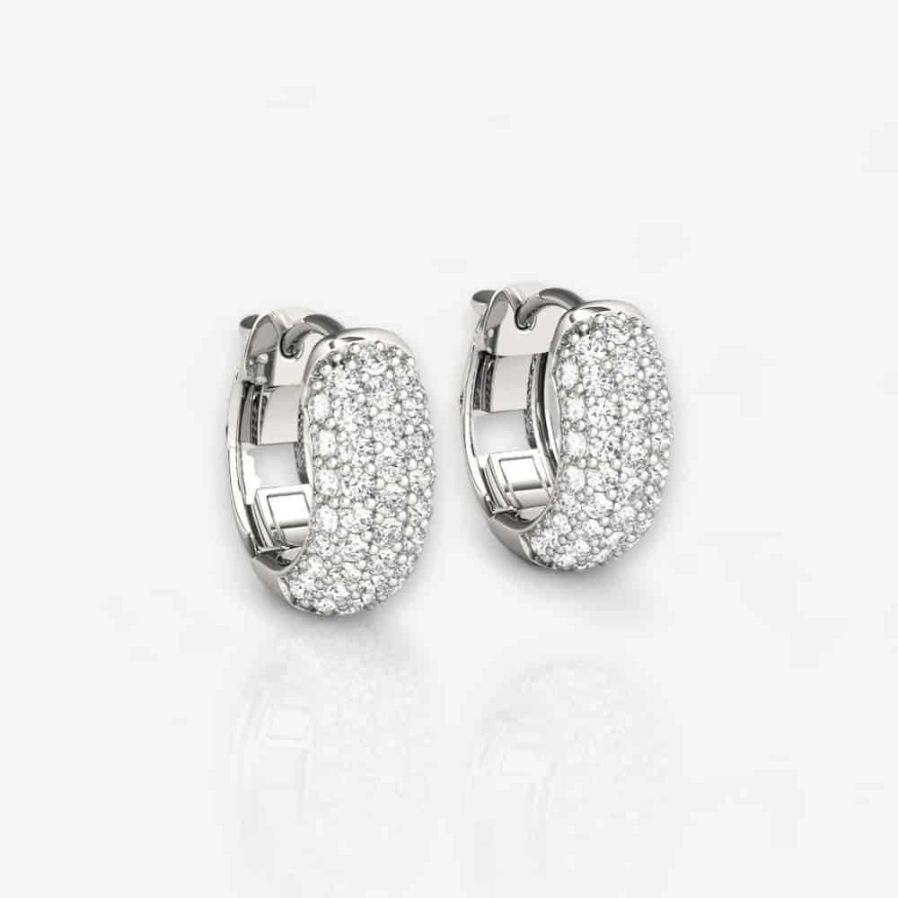 Pavé Lab Diamond Huggie Hoop Earrings - 0.50 Inch