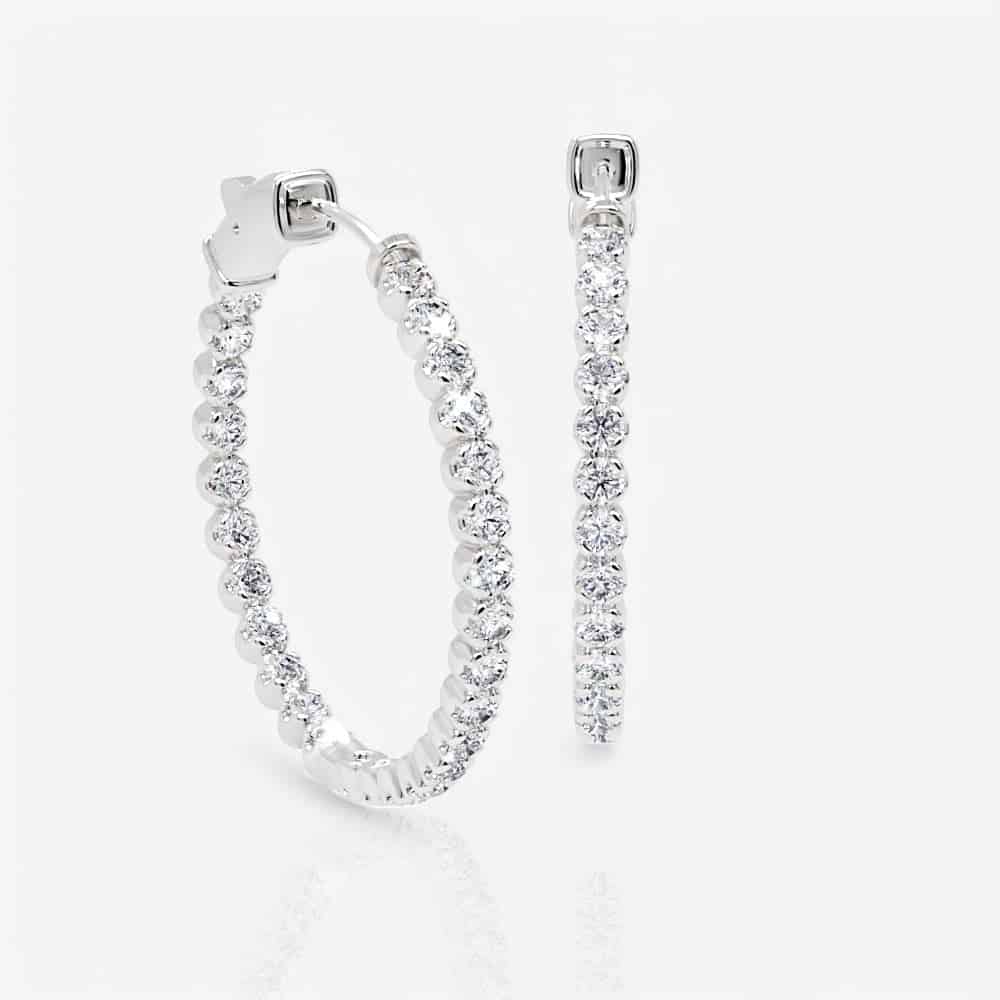 Lab Grown Diamond Eternity Hoop Earrings, 1.25 Inch