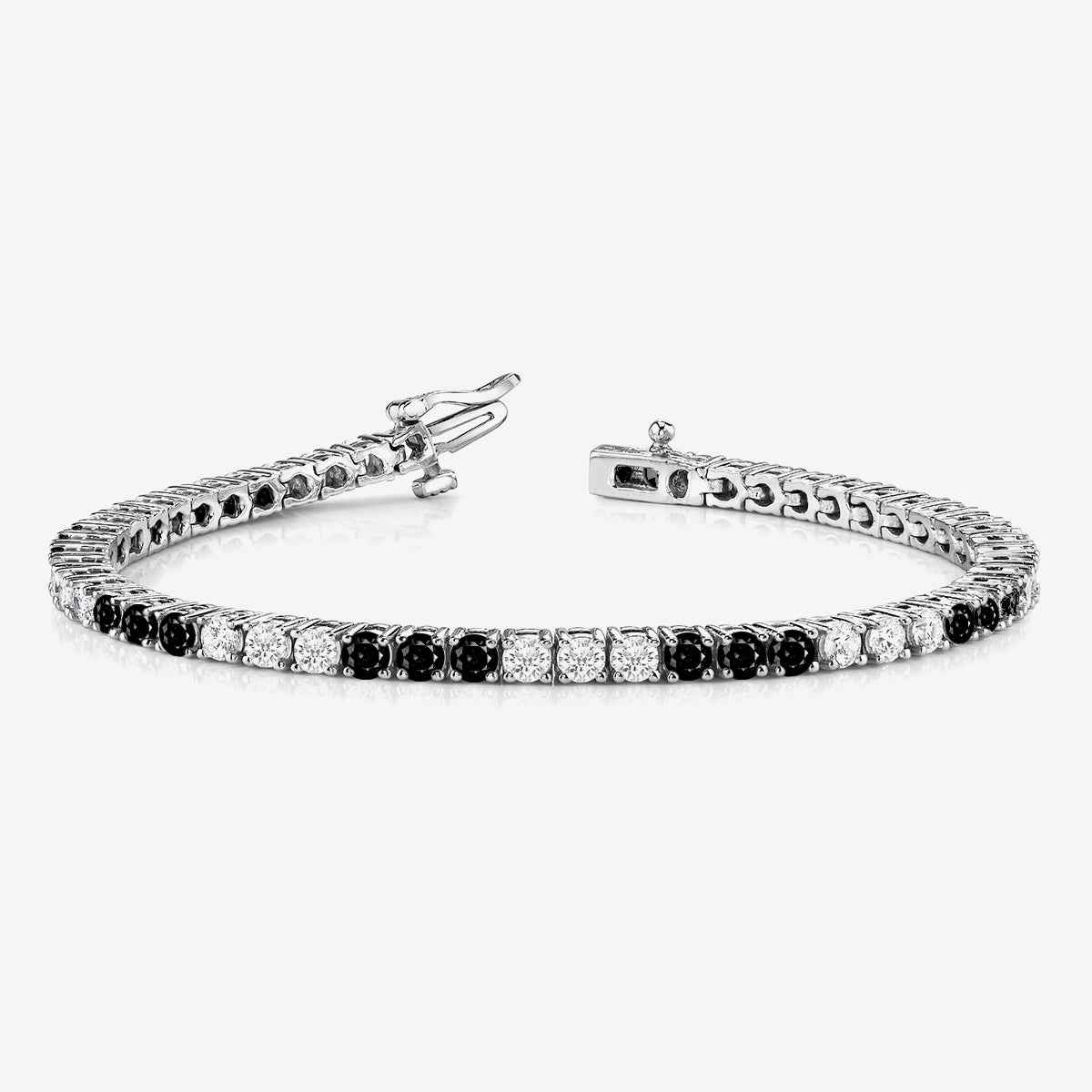 Alternating Black & White Diamond Tennis Bracelet