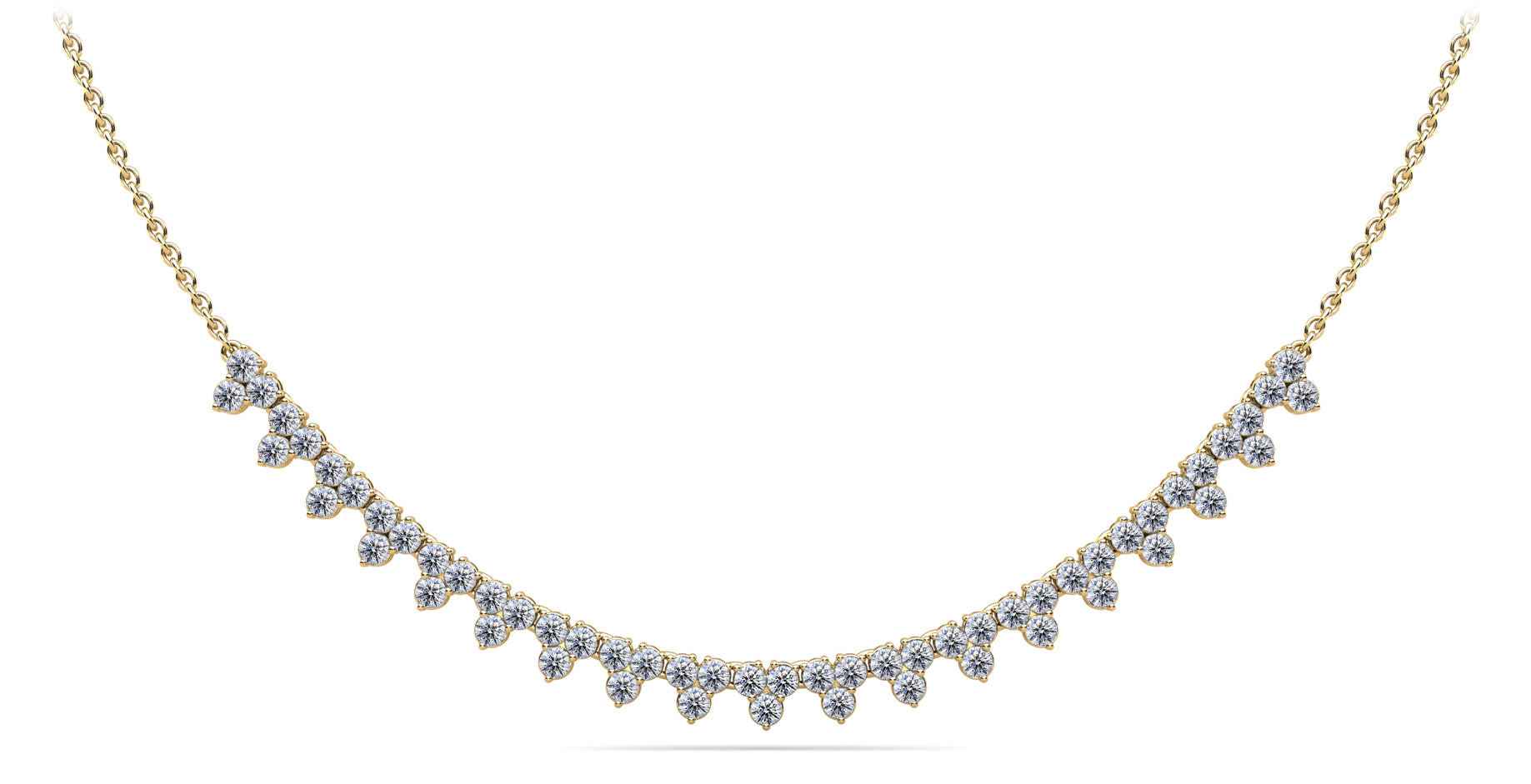 Three Stone Diamond Necklace "Chain"
