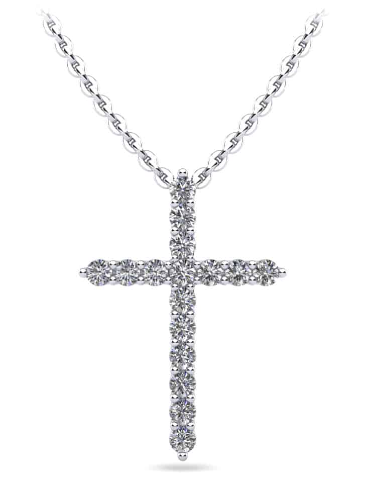Classic Diamond Cross Pendant Necklace