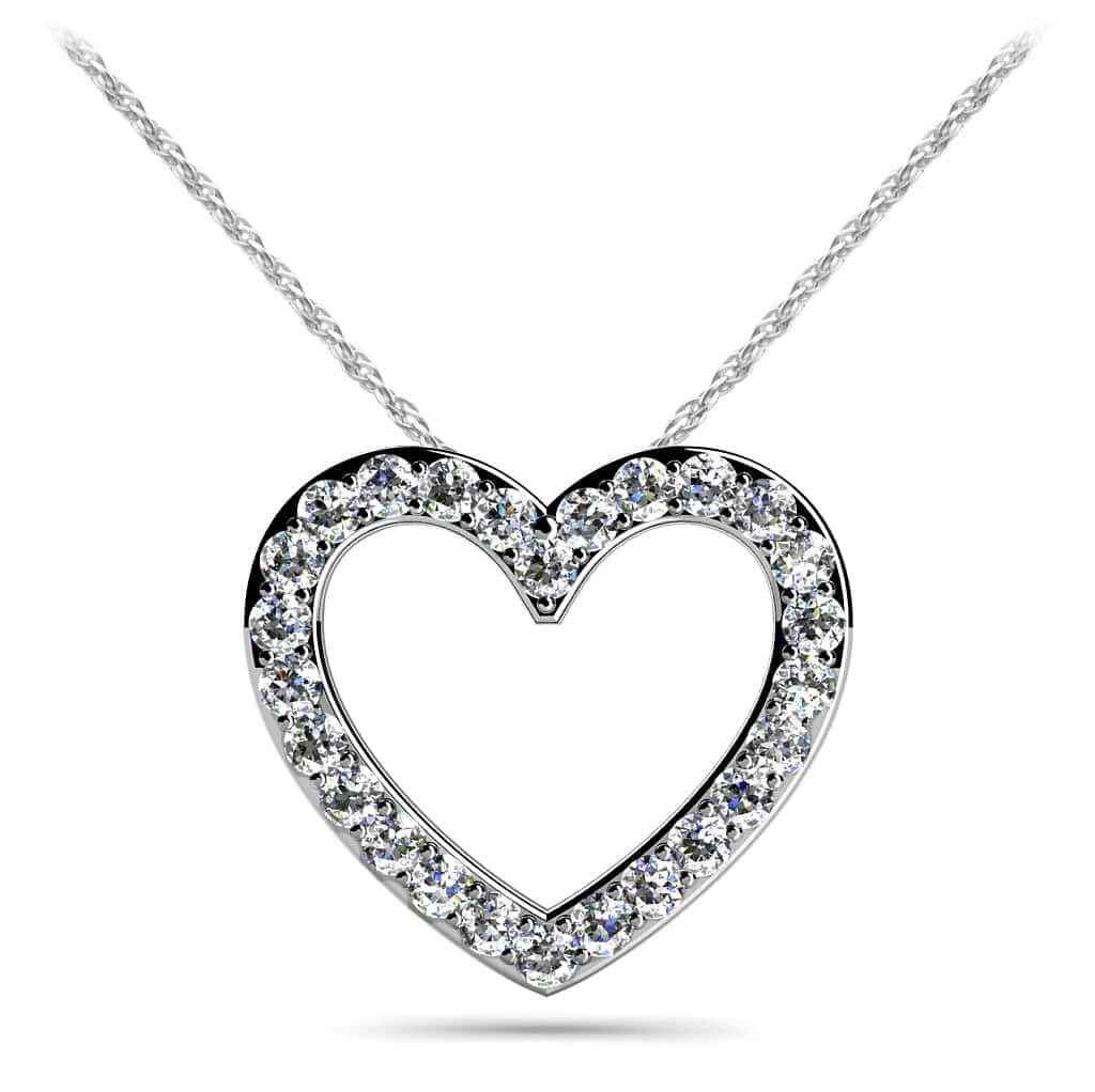 Classic Heart Shape Diamond Pendant Necklace
