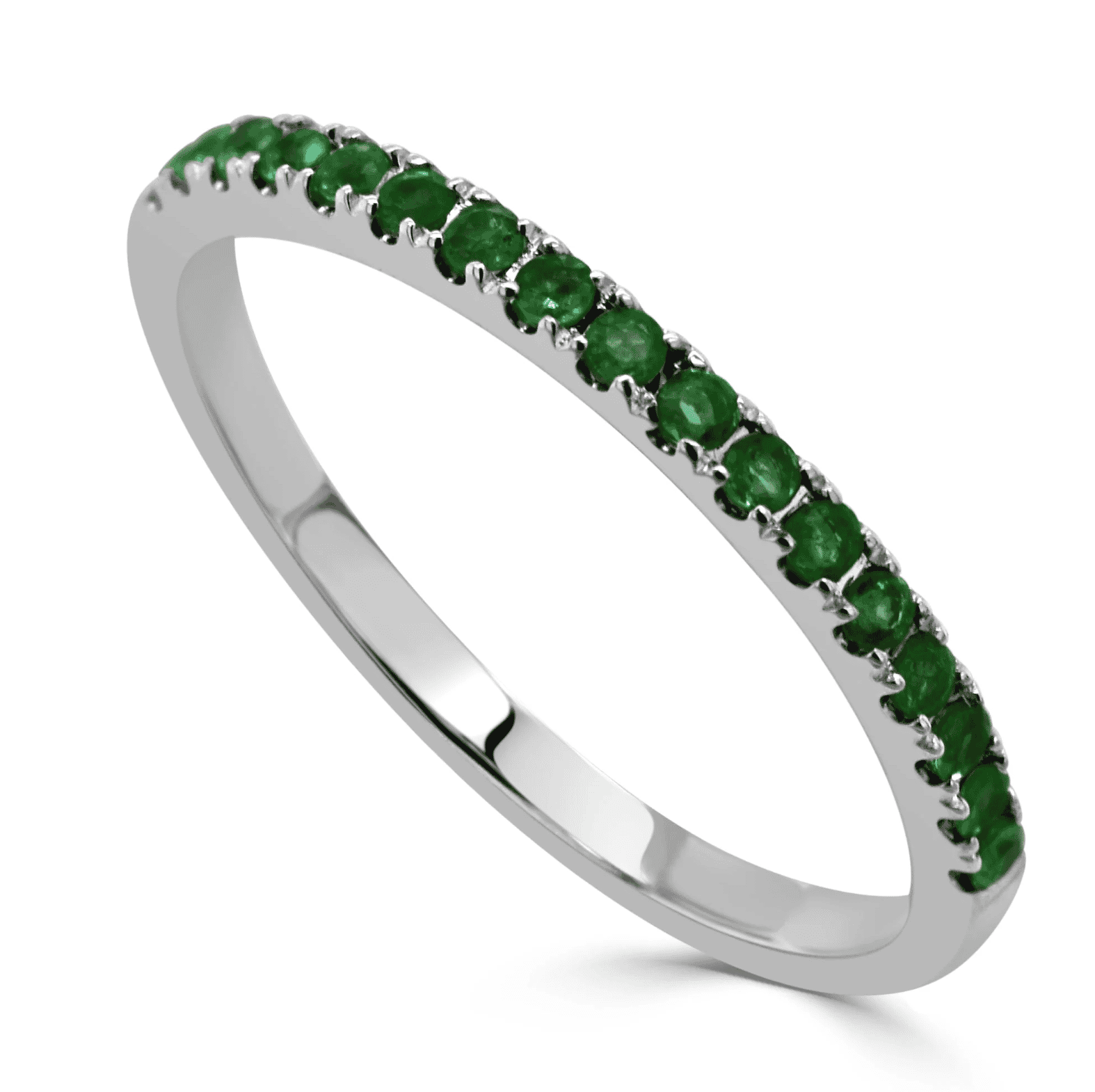 14kt Gold 0.25 CTW Emerald Birthstone Stackable Ring - Size 6
