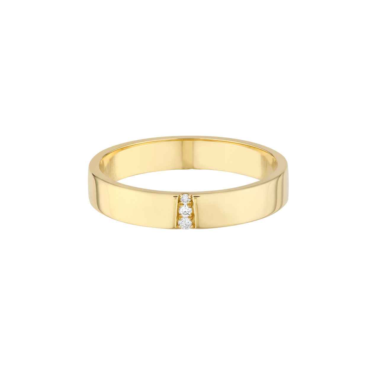 14kt Gold 0.03 CTW Diamond Trio Polished Band - Size 6