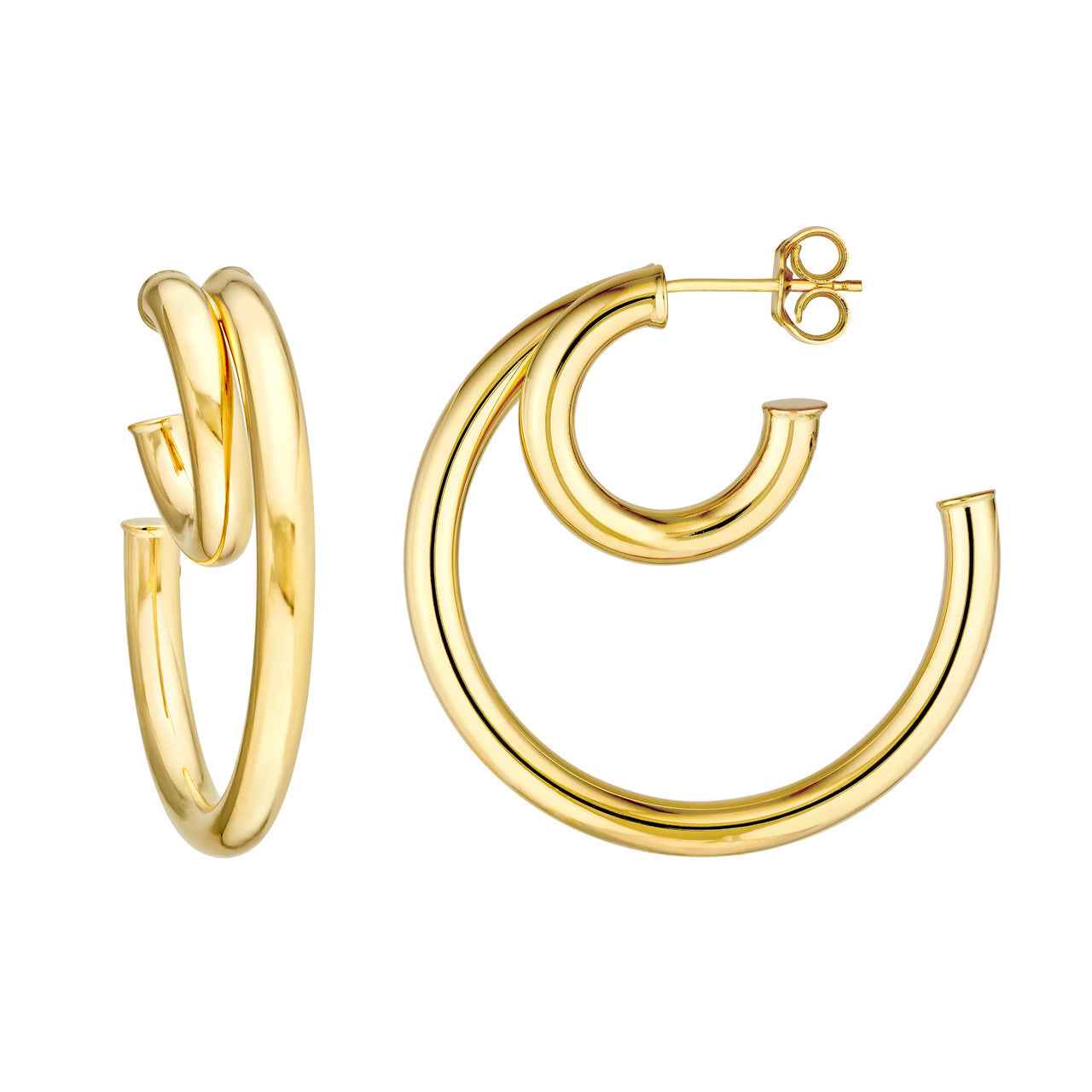 14kt Gold 30mm Double Hoop Earrings