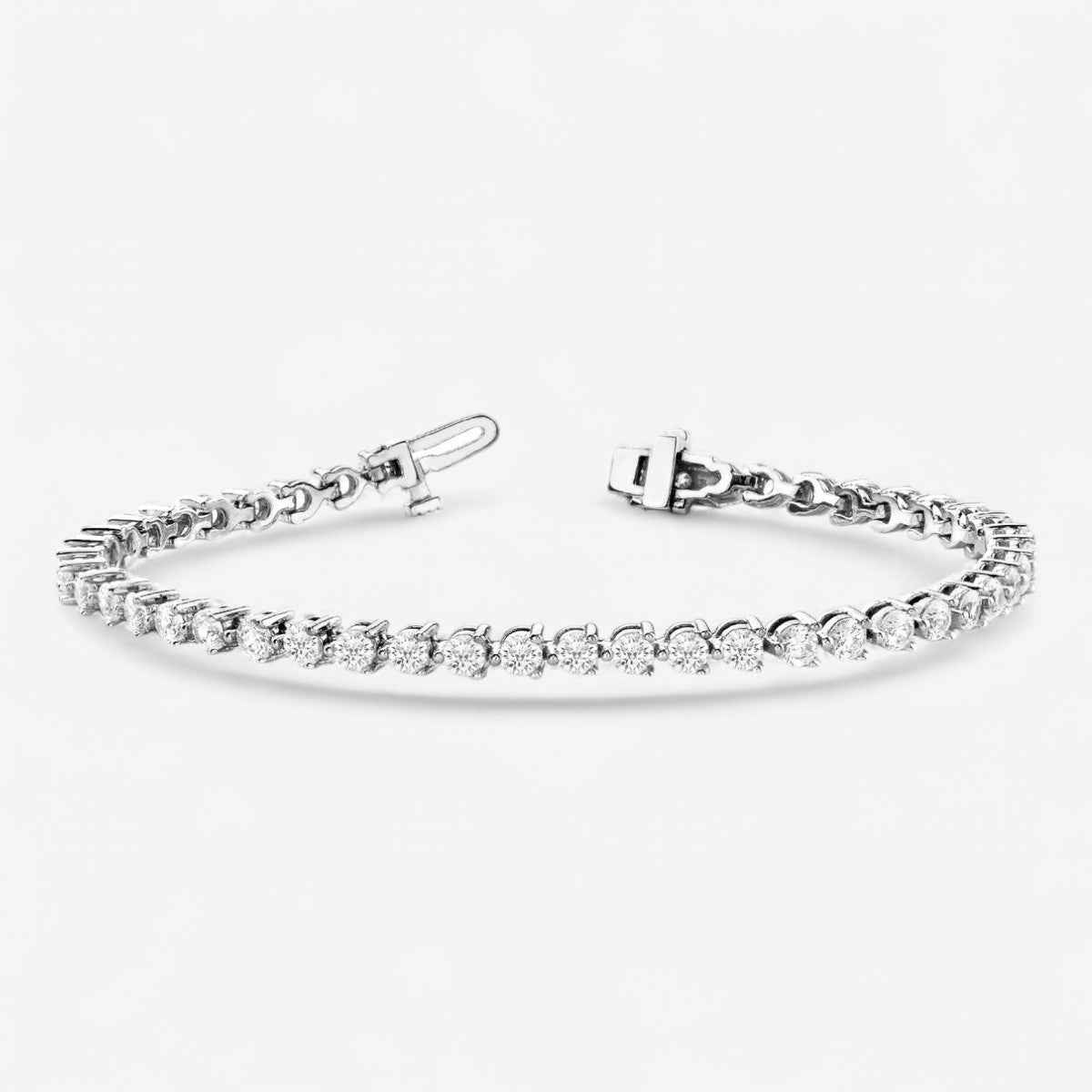 Three-Prong Lab Grown Diamond Tennis Bracelet