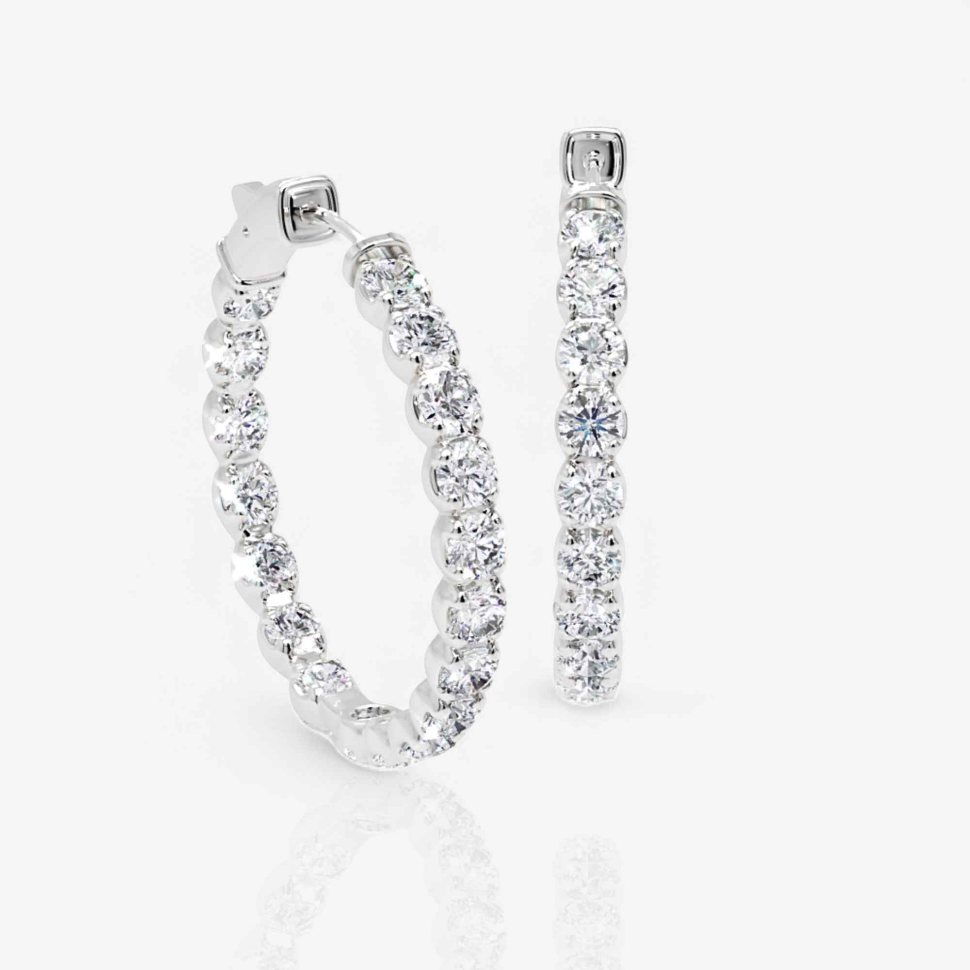 Lab Grown Diamond Eternity Hoop Earrings, 1.25 Inch