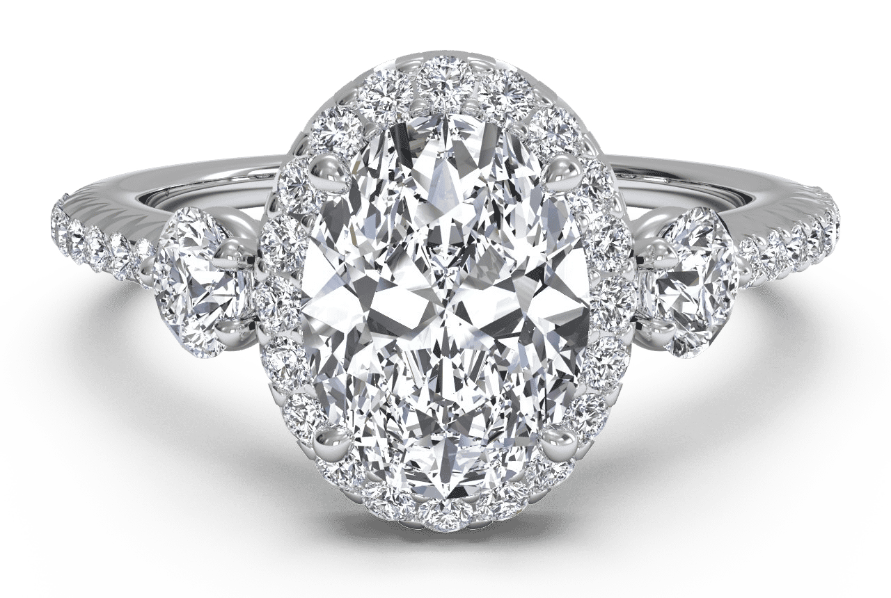 The Lina Halo / 4 CTW Oval Lab Diamonds