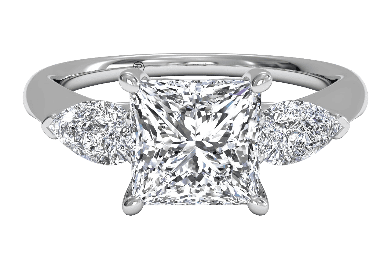 The Ava Three-Stone / 0.80 Carat Princess Diamond