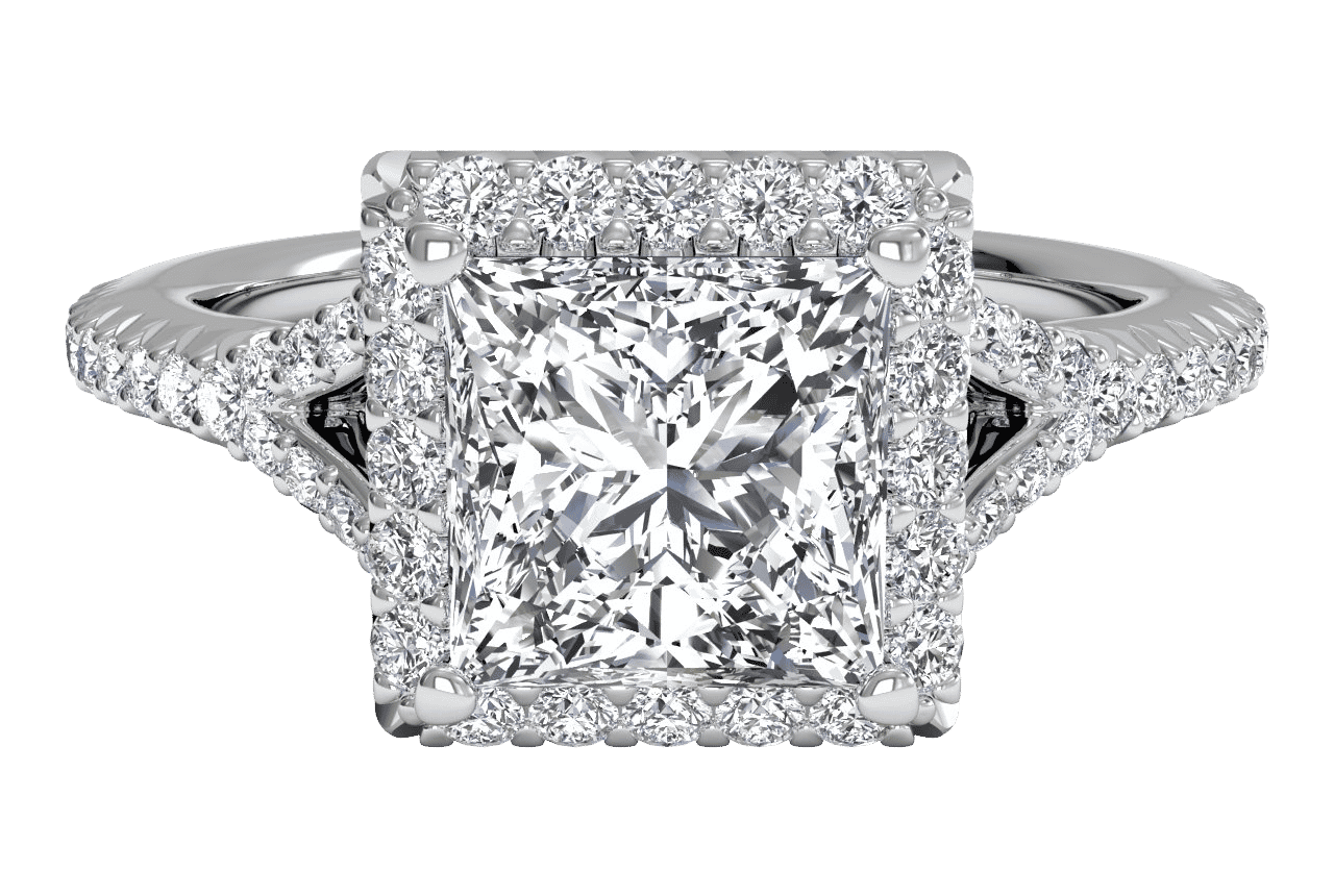 The Jordan Halo / 0.79 Carat Princess Lab Diamond