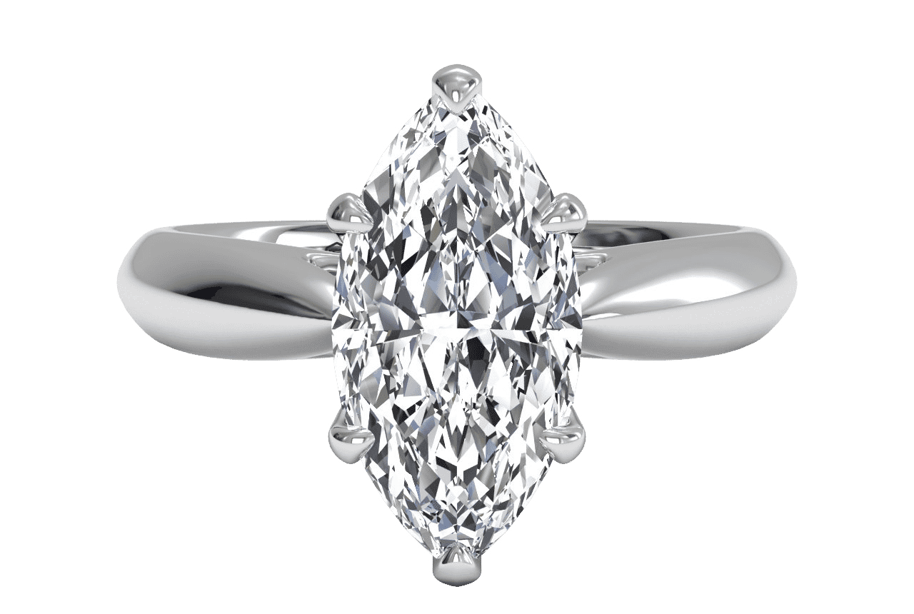 The Jasmine Solitaire / 1.00 Carat Marquise Lab Diamond