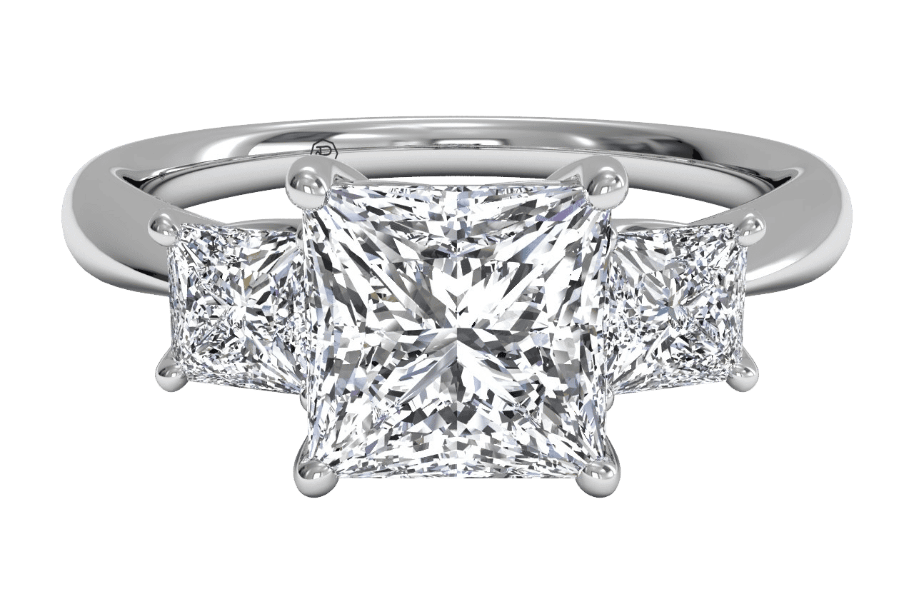 The Ellie Three-Stone / 1.78 Carat Princess Lab Diamond