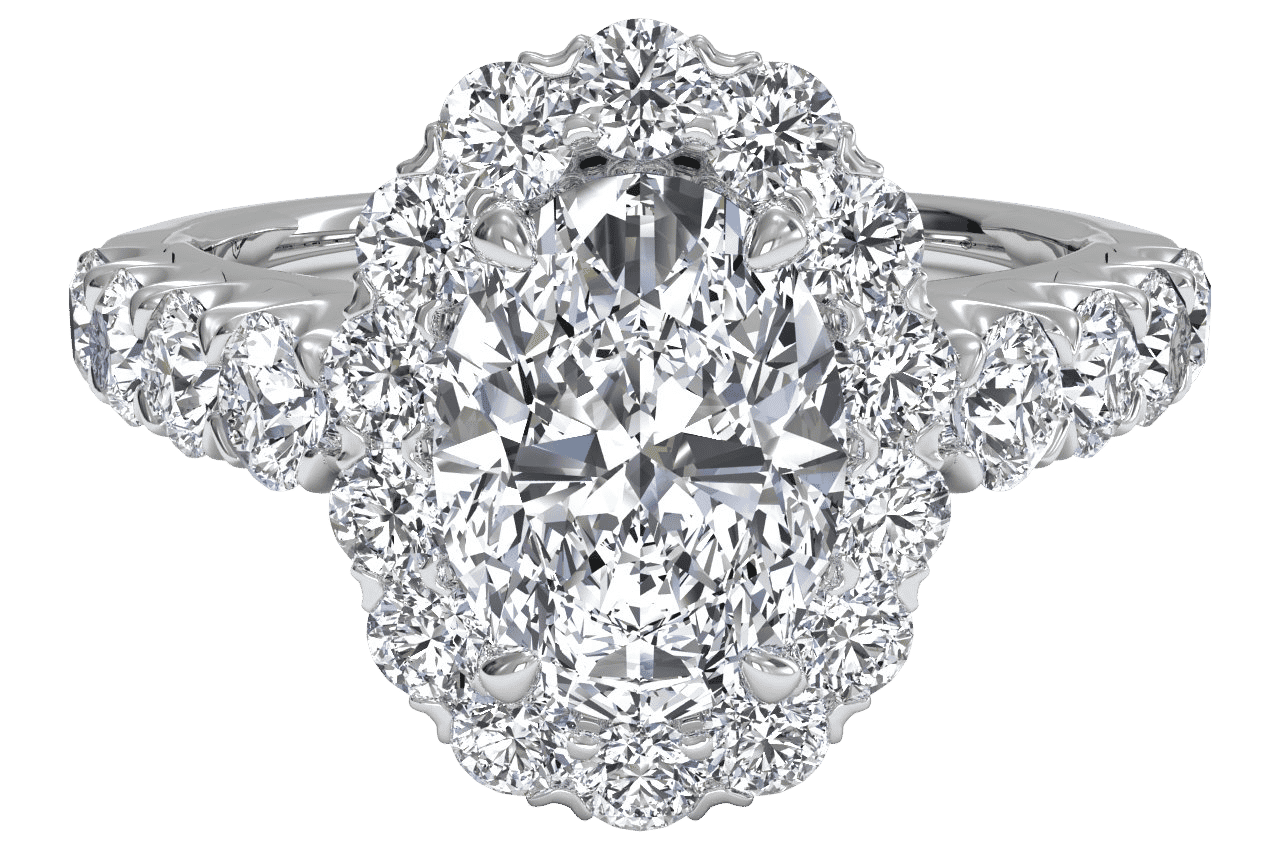 The Cesia Halo / 2.00 Carat Oval Lab Diamond