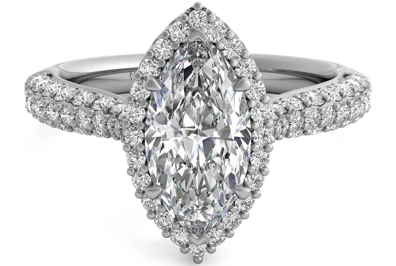 The Leilani Halo / 0.50 Carat Marquise Diamond