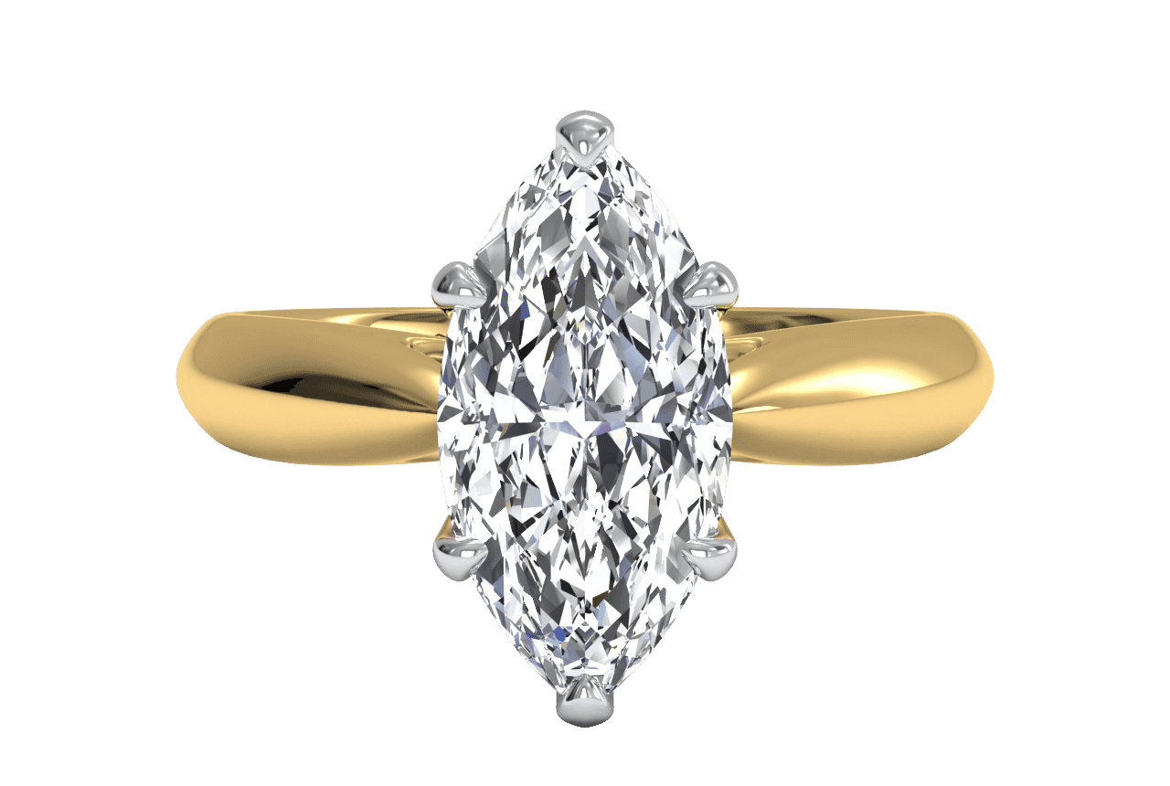 The Jasmine Solitaire / 1.00 Carat Marquise Lab Diamond