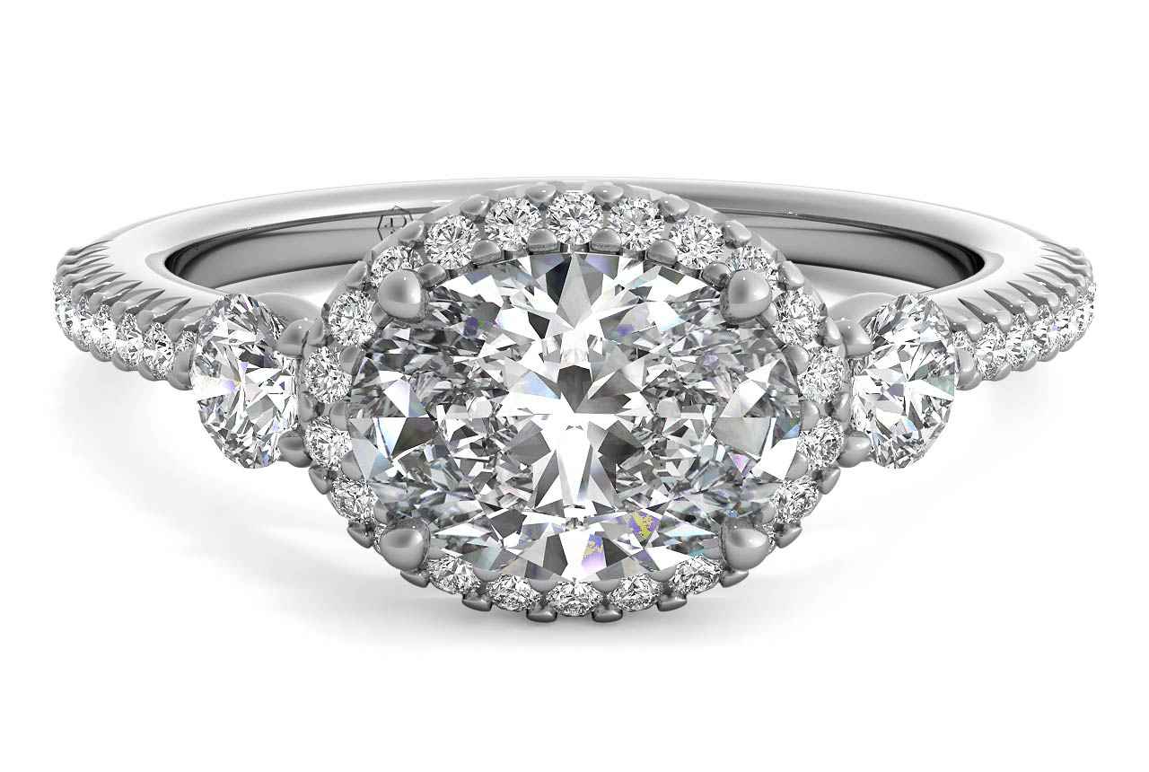 The Emelia Three-Stone / 4 CTW Oval Lab Diamonds