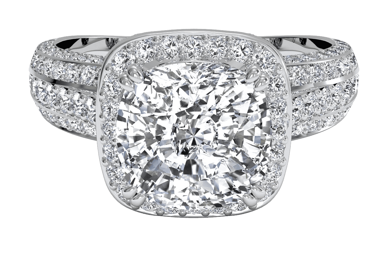 The Marisa Halo / 0.81 Carat Cushion Diamond