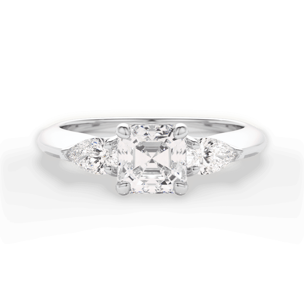 14kt White Gold/18kt White Gold/Platinum/asscher/top