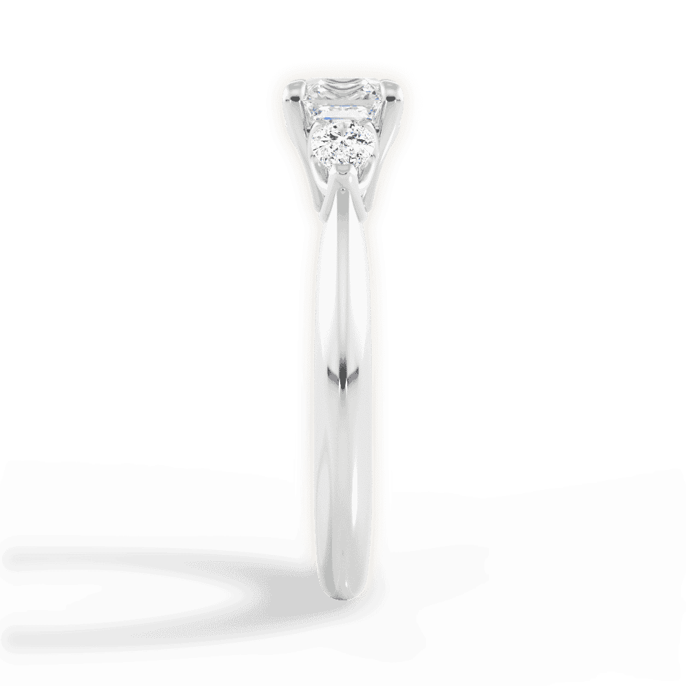 14kt White Gold/18kt White Gold/Platinum/asscher/side
