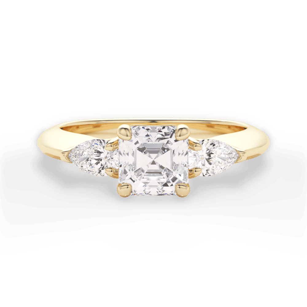 14kt Yellow Gold/18kt Yellow Gold/asscher/top