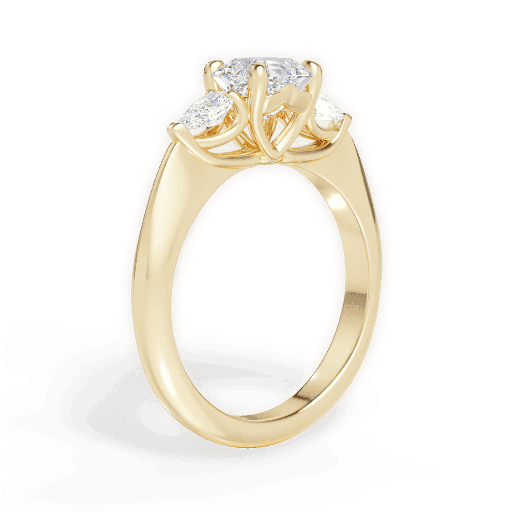 14kt Yellow Gold/18kt Yellow Gold/asscher/front