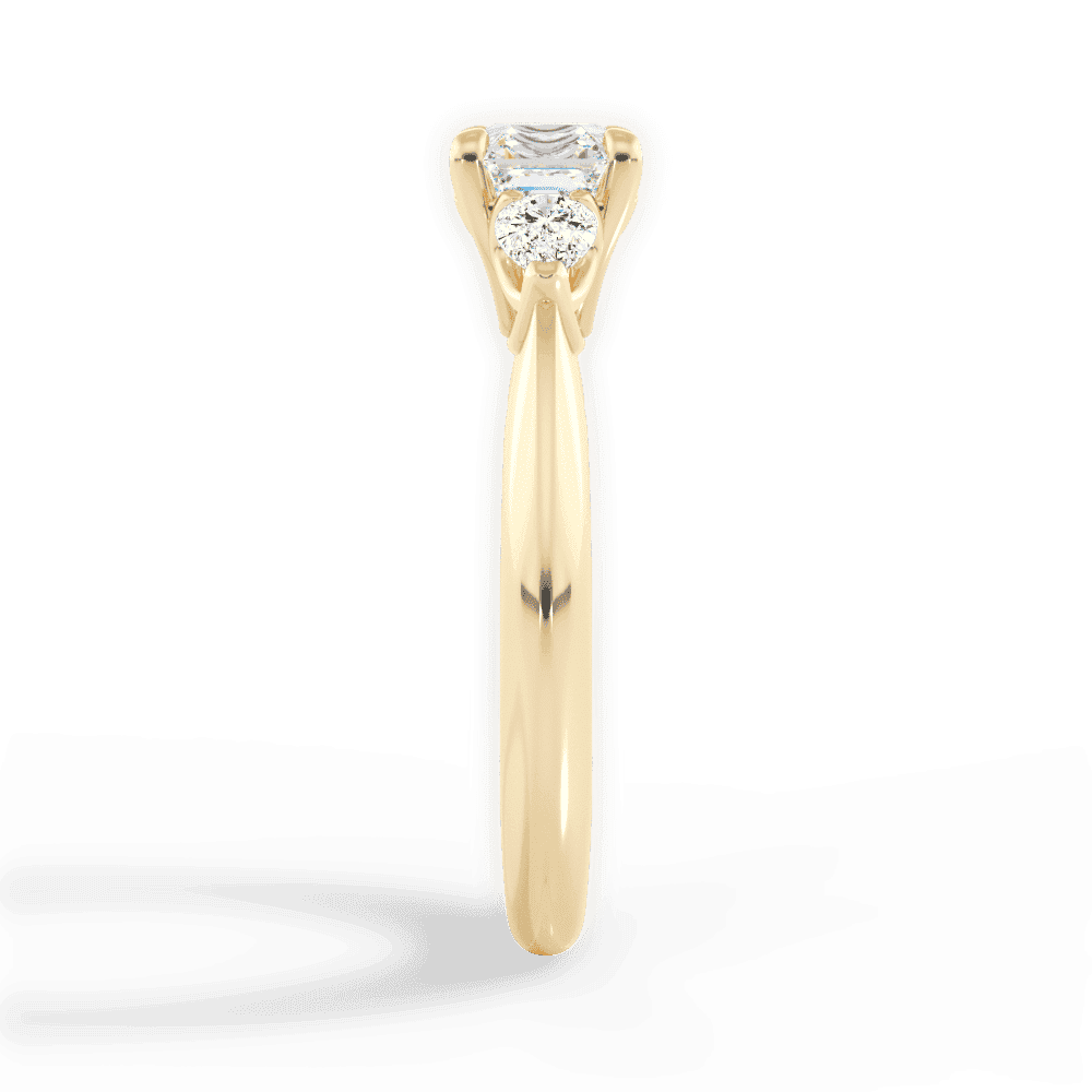14kt Yellow Gold/18kt Yellow Gold/asscher/side