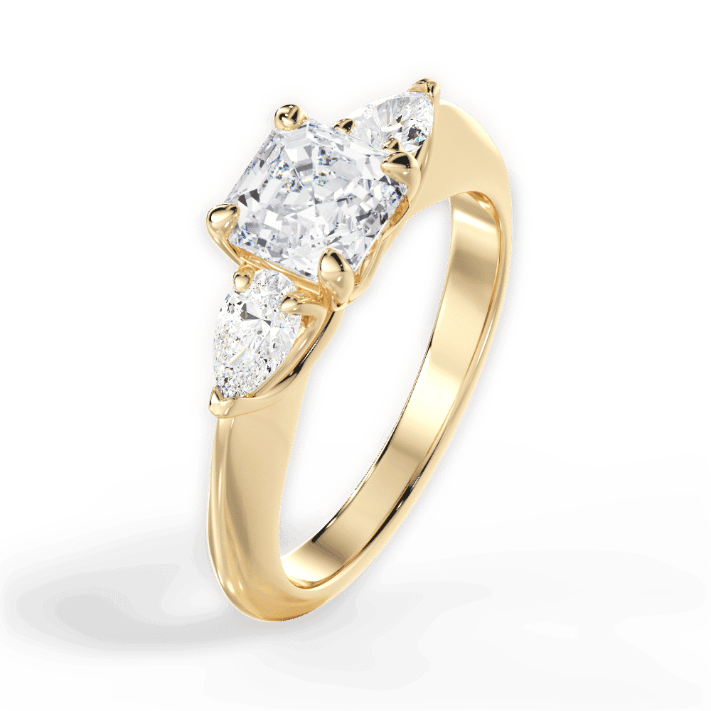14kt Yellow Gold/18kt Yellow Gold/asscher/perspective