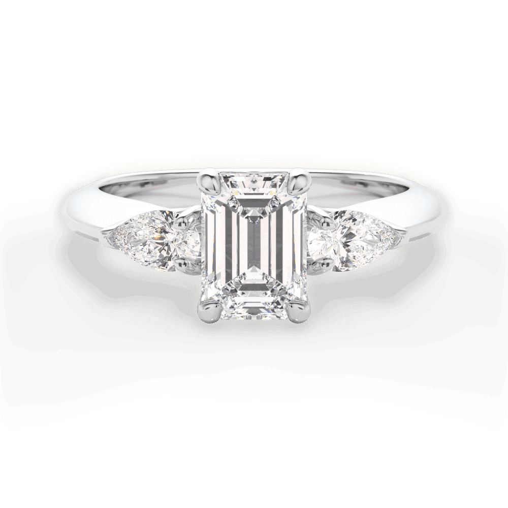 14kt White Gold/18kt White Gold/Platinum/emerald/top