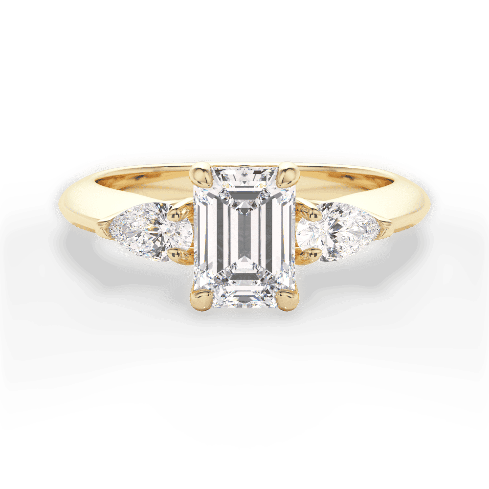 14kt Yellow Gold/18kt Yellow Gold/emerald/top