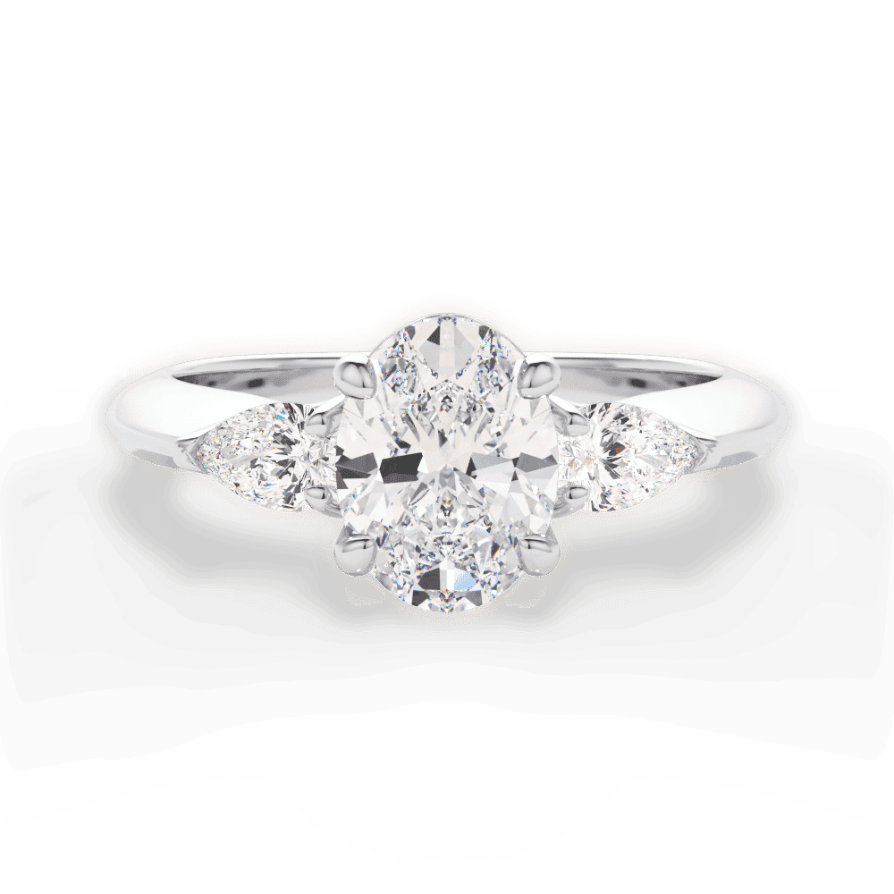 14kt White Gold/18kt White Gold/Platinum/oval/top