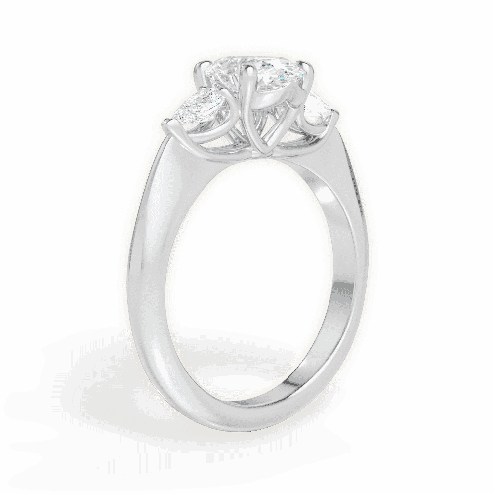 14kt White Gold/18kt White Gold/Platinum/oval/front