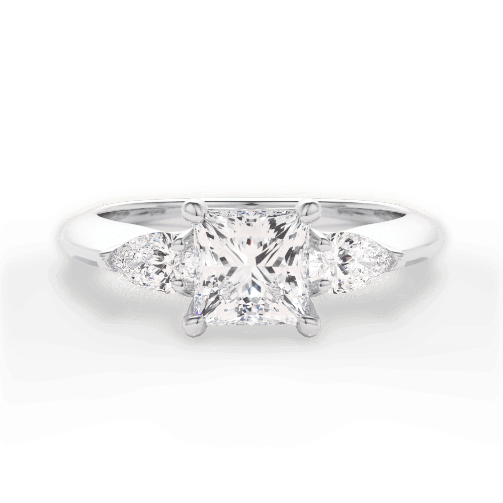 14kt White Gold/18kt White Gold/Platinum/princess/top