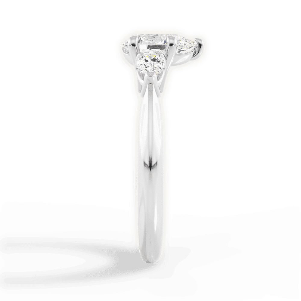 14kt White Gold/18kt White Gold/Platinum/pear/side