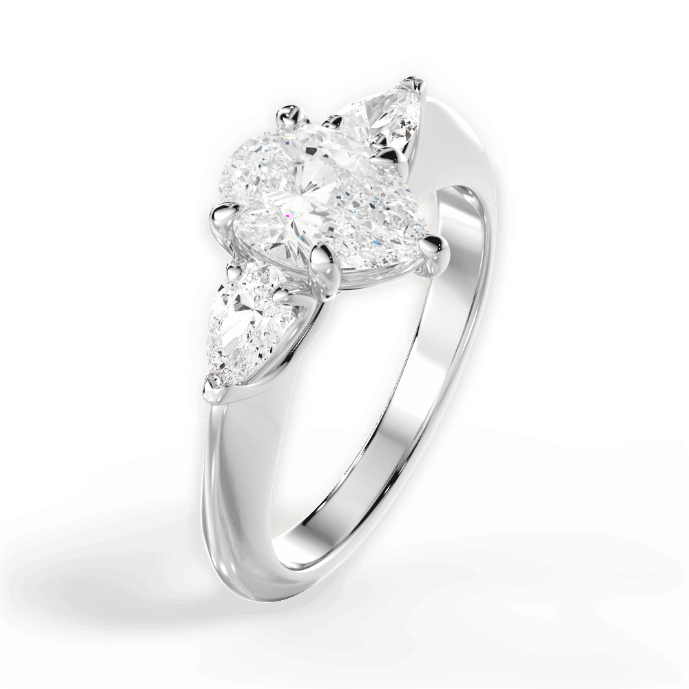 14kt White Gold/18kt White Gold/Platinum/pear/perspective