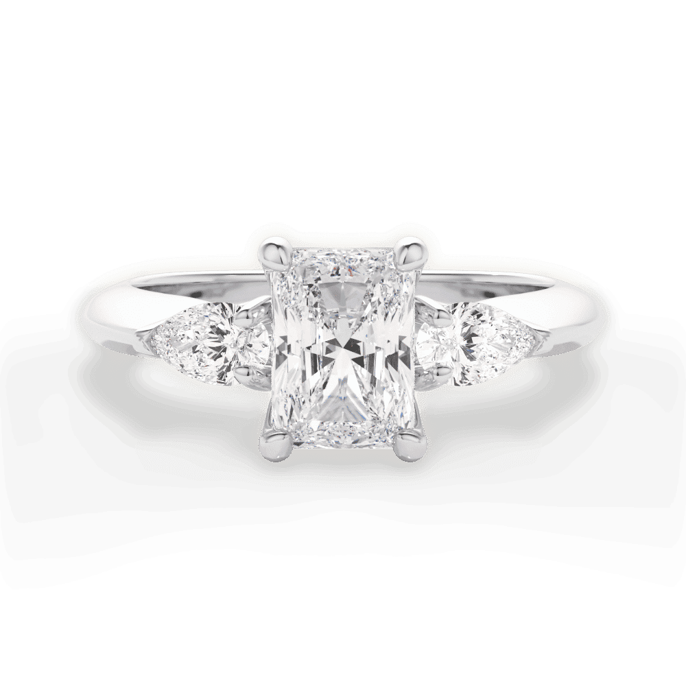 14kt White Gold/18kt White Gold/Platinum/radiant/top