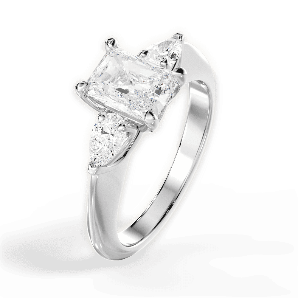 14kt White Gold/18kt White Gold/Platinum/radiant/perspective