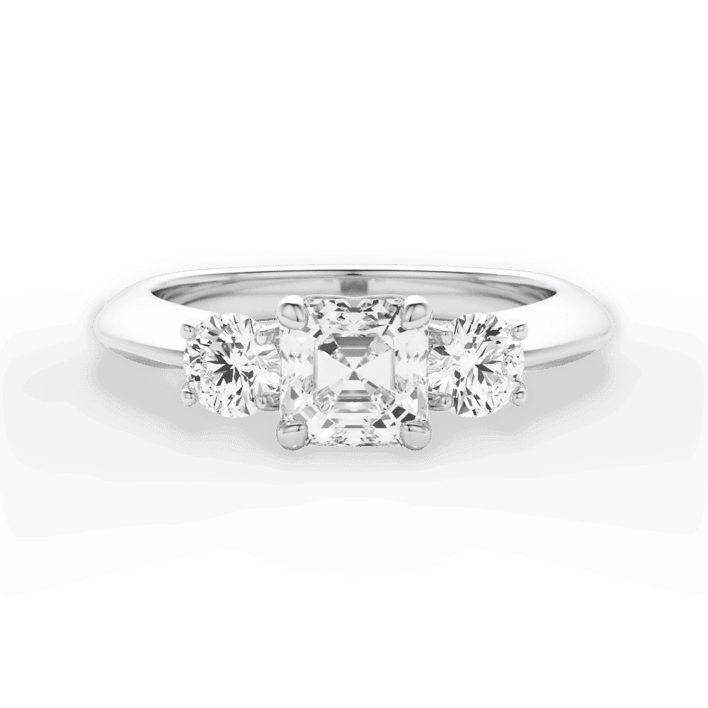 14kt White Gold/18kt White Gold/Platinum/asscher/top