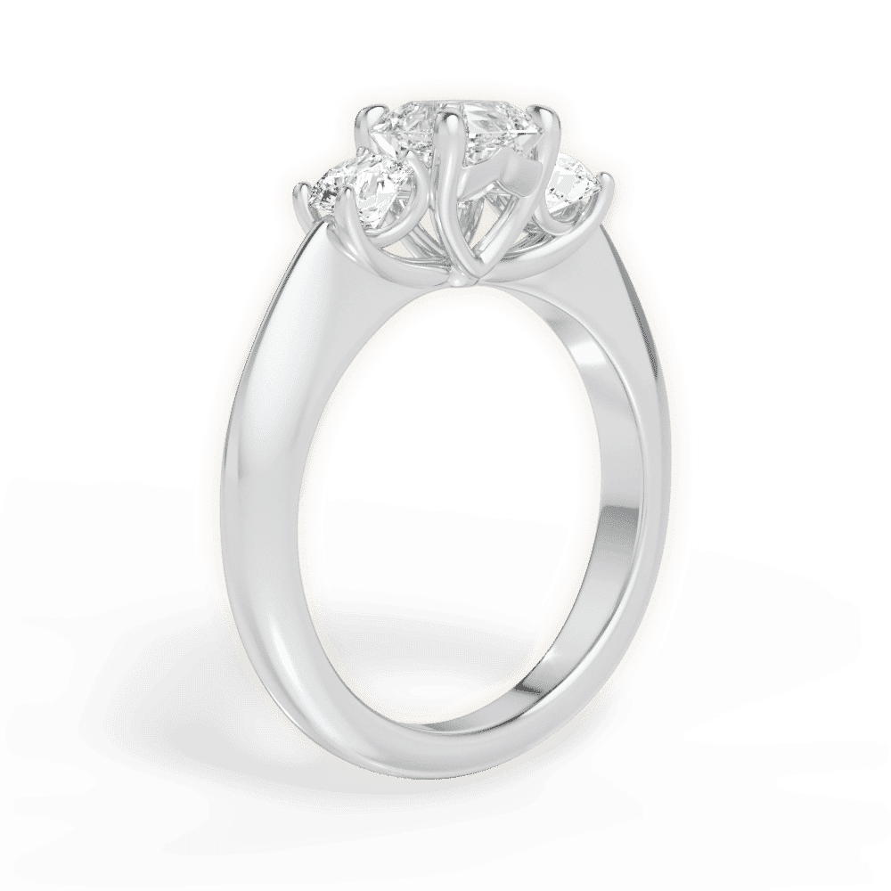 14kt White Gold/18kt White Gold/Platinum/asscher/front