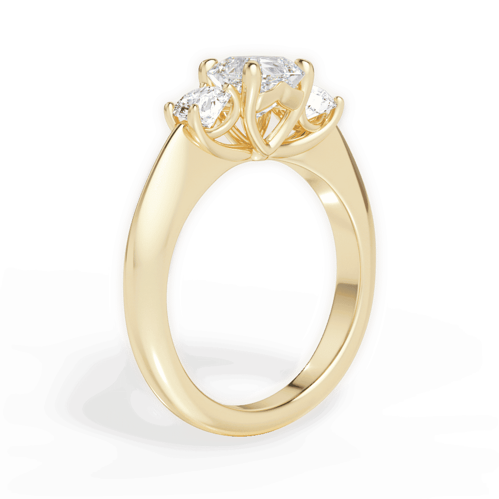 14kt Yellow Gold/18kt Yellow Gold/asscher/front