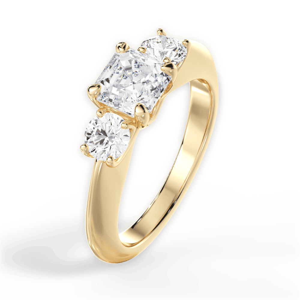 14kt Yellow Gold/18kt Yellow Gold/asscher/perspective