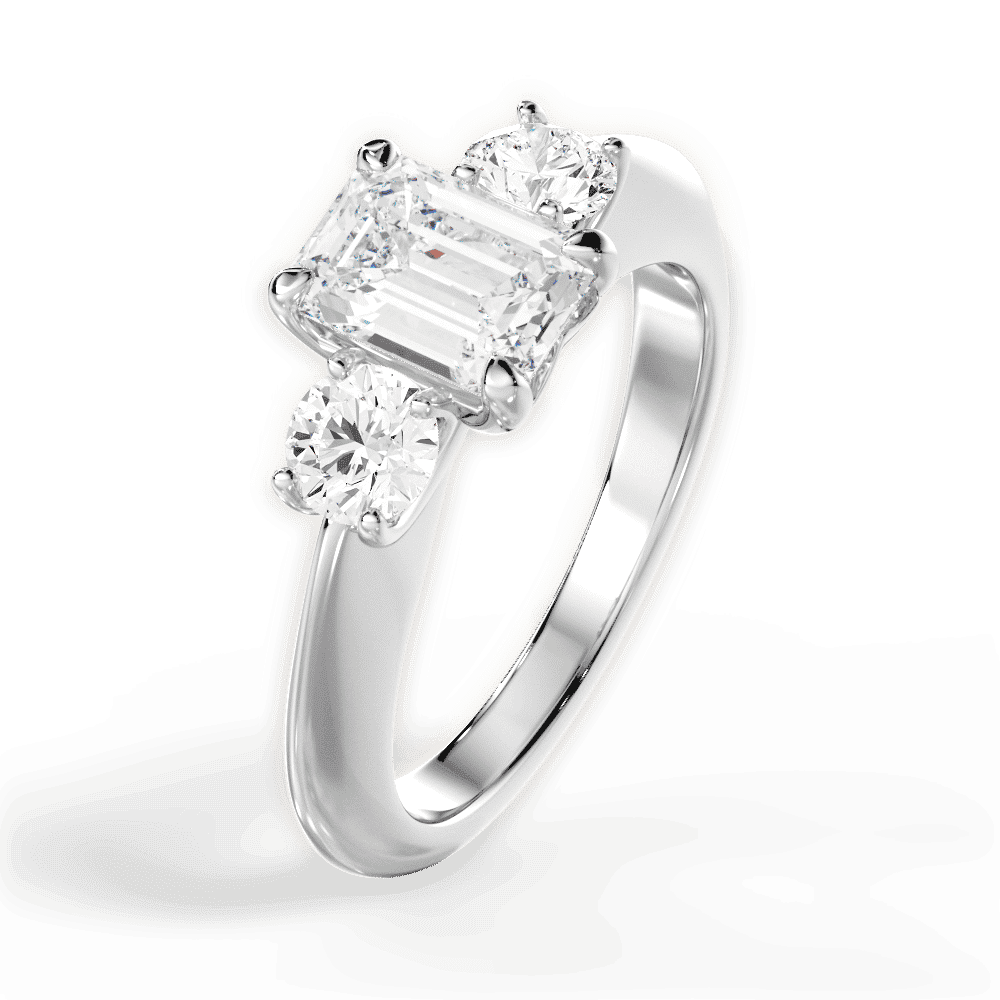 14kt White Gold/18kt White Gold/Platinum/emerald/perspective