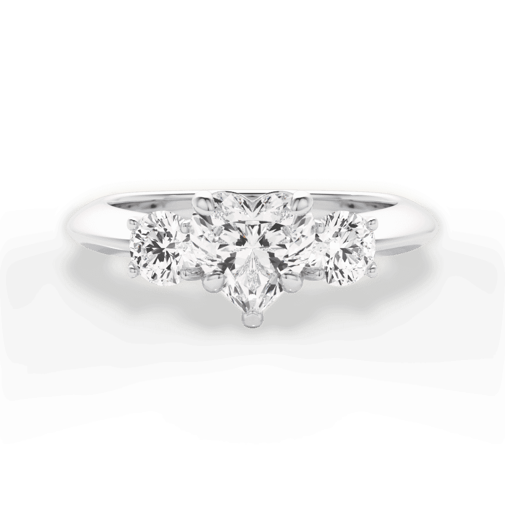 14kt White Gold/18kt White Gold/Platinum/heart/top