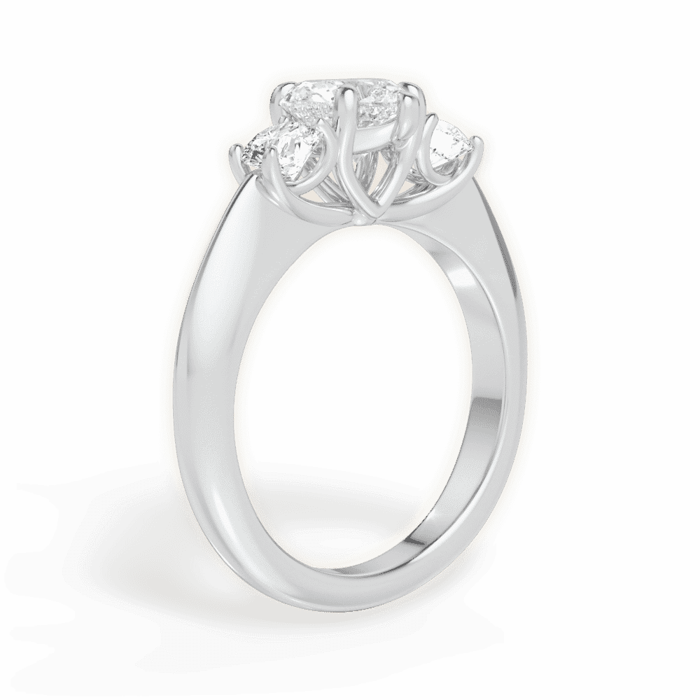 14kt White Gold/18kt White Gold/Platinum/heart/front