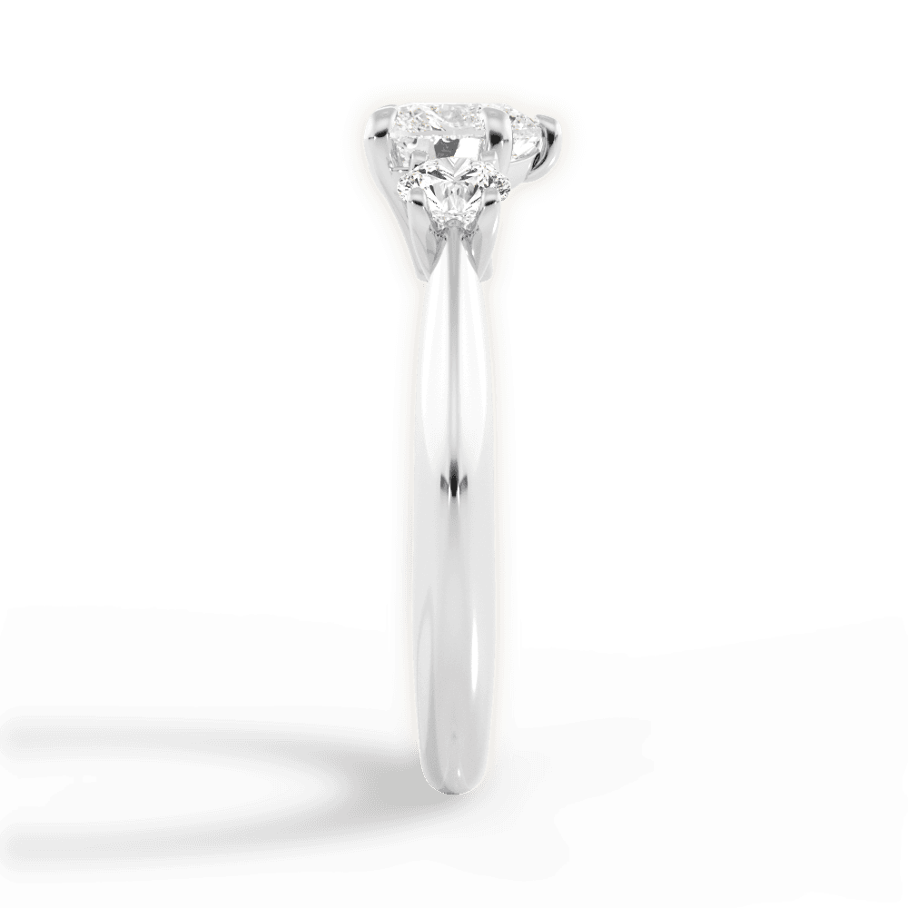 14kt White Gold/18kt White Gold/Platinum/heart/side