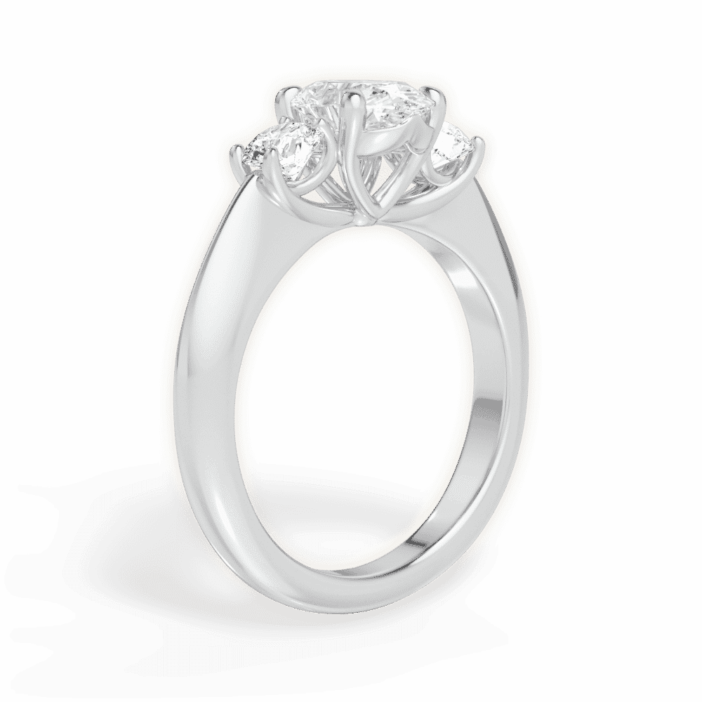 14kt White Gold/18kt White Gold/Platinum/oval/front
