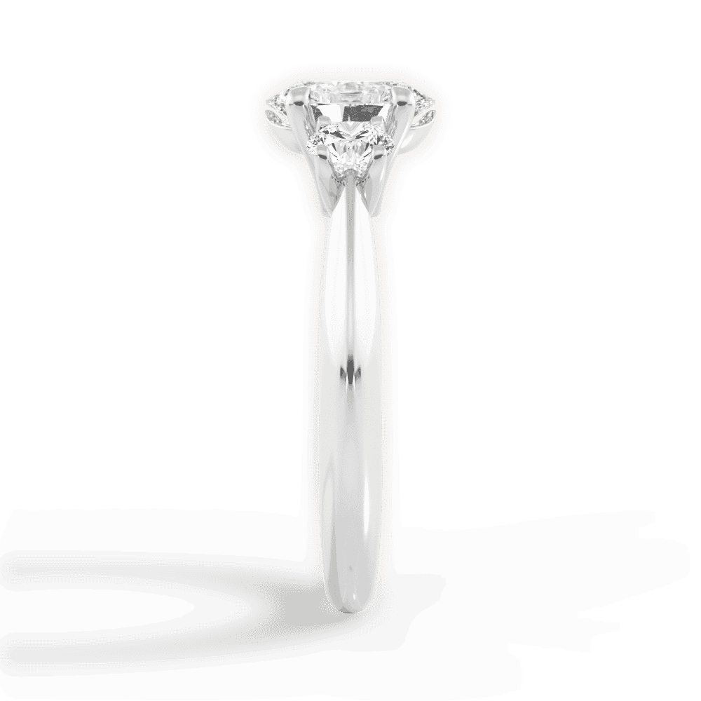 14kt White Gold/18kt White Gold/Platinum/oval/side