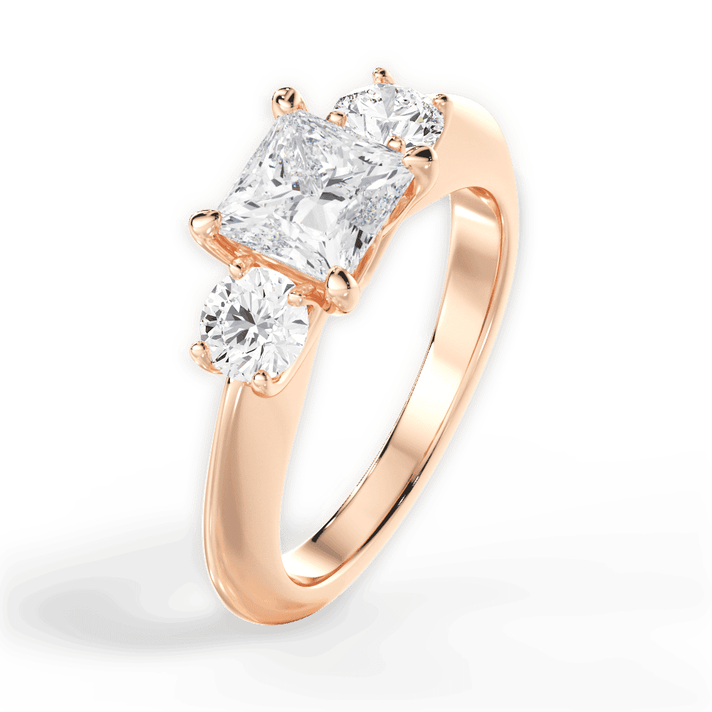 14kt Rose Gold/18kt Rose Gold/princess/perspective