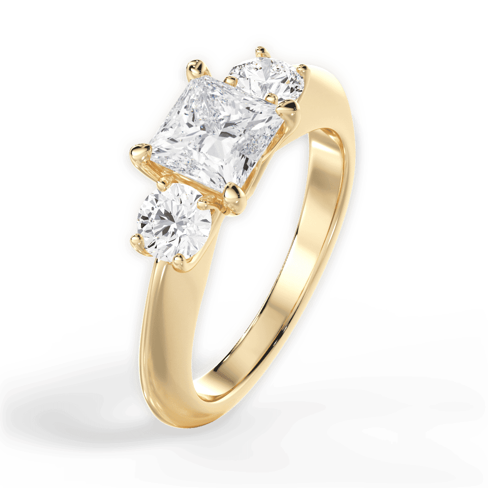 14kt Yellow Gold/18kt Yellow Gold/princess/perspective