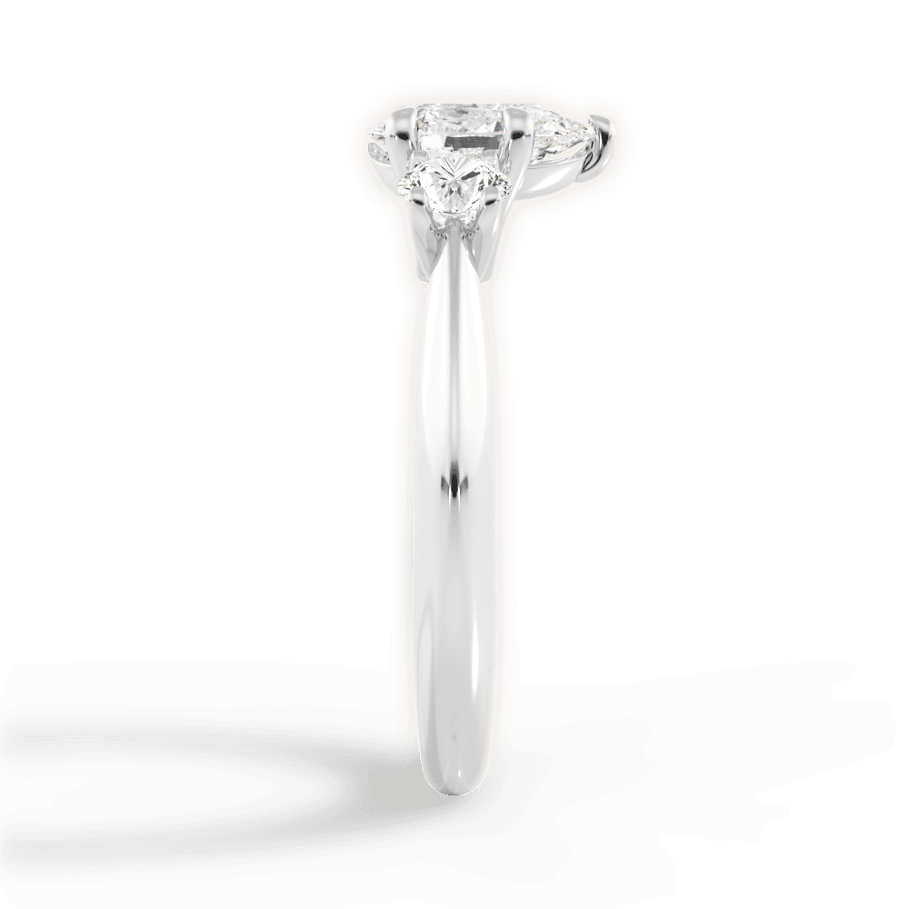 14kt White Gold/18kt White Gold/Platinum/pear/side